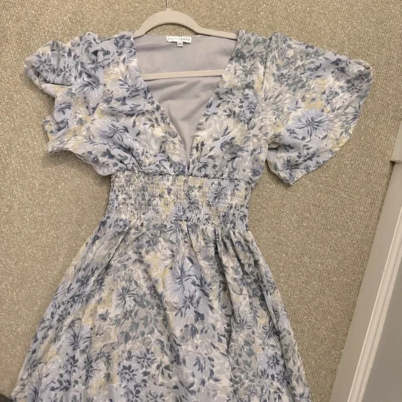 Baltic Born Blue Floral Maxi Dress for Wedding Guest or Event, Bump Friendly - Picture 3 of 14